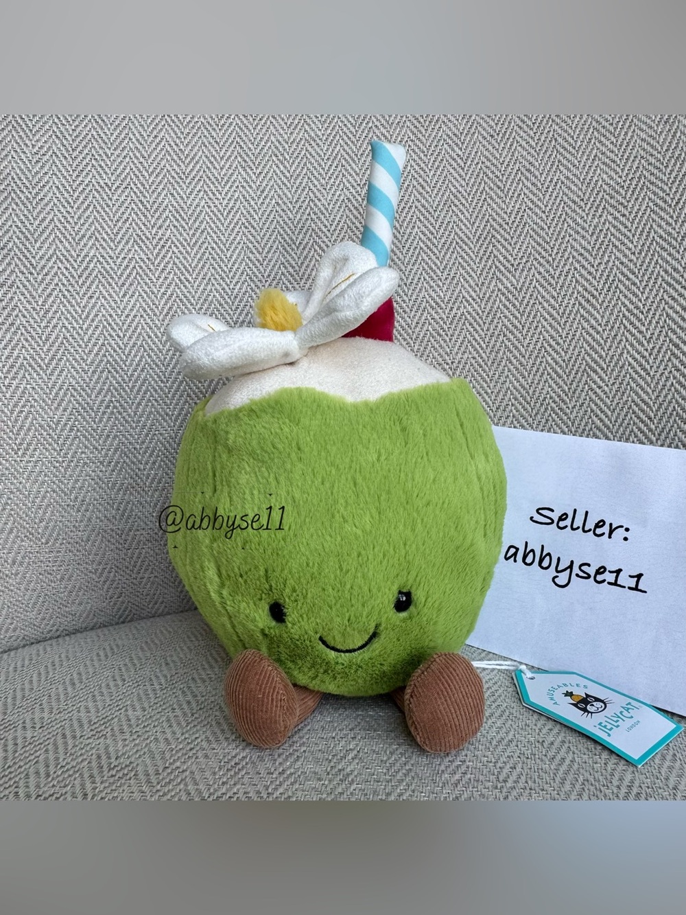 Jellycat Amuseables Aruba Coconut - Authentic - Brand New With Tags - Fast Ship